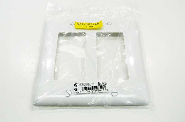 Hubbell NP262W dual gang decorator cover plate white