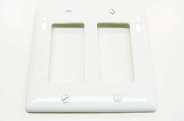Hubbell NP262W dual gang decorator cover plate white