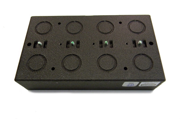 Hubbell HBLFSCS4 surface mounted 4 gang floor box black