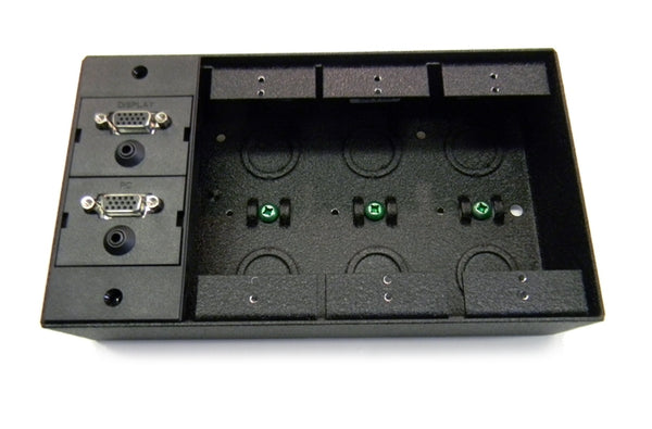 Hubbell HBLFSCS4 surface mounted 4 gang floor box black