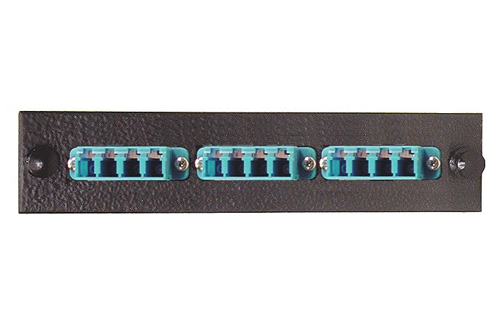 Hubbell FSPLCQS3AQ fiber optic LC 12 port adapter panel