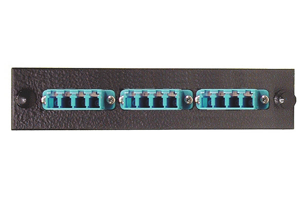 Hubbell FSPLCQS3AQ fiber optic LC 12 port adapter panel