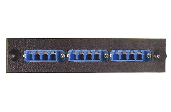 Hubbell FSPLCQS3B fiber optic LC 12 port adapter panel