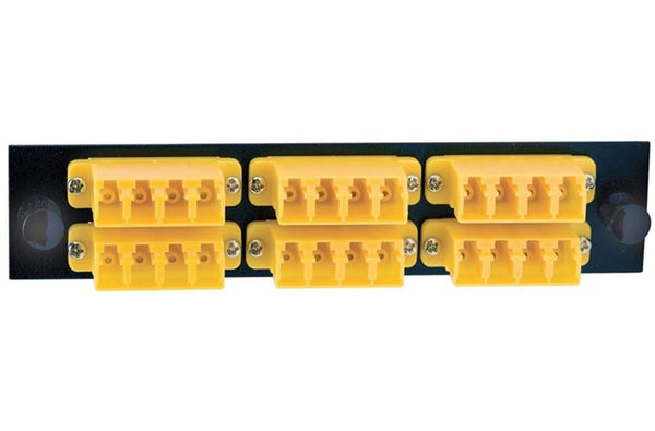 Hubbell FSPLCQS6Y fiber optic LC 24 port adapter panel