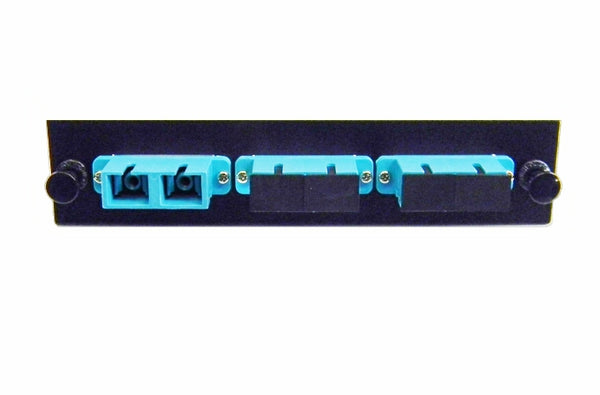 Hubbell FSPSCDS3AQ fiber optic SC 6 port adapter panel