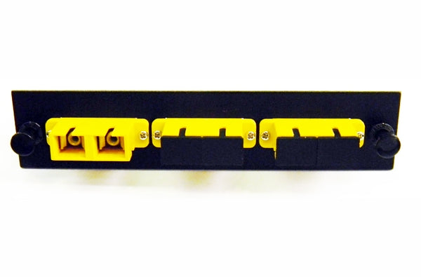 Hubbell FSPSCDS3Y fiber optic SC 6 port adapter panel