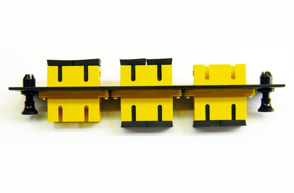 Hubbell FSPSCDS3Y fiber optic SC 6 port adapter panel