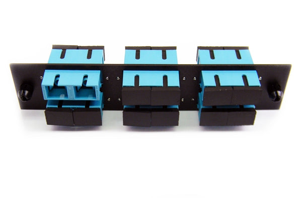 Hubbell FSPSCDS6AQ fiber optic SC 12 port adapter panel