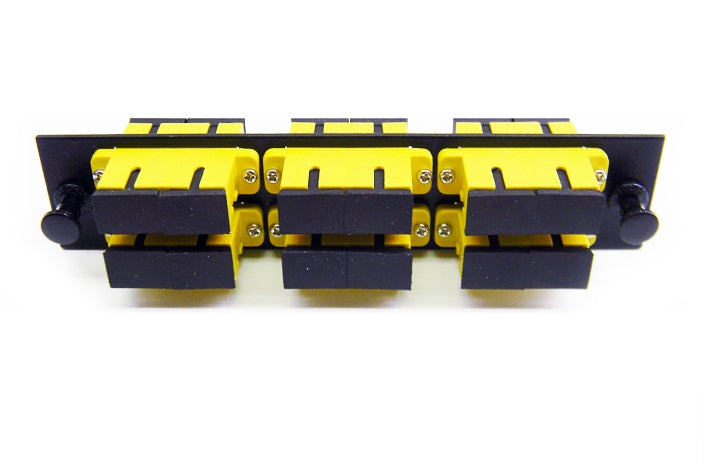 Hubbell FSPSCDS6Y fiber optic SC 12 port adapter panel