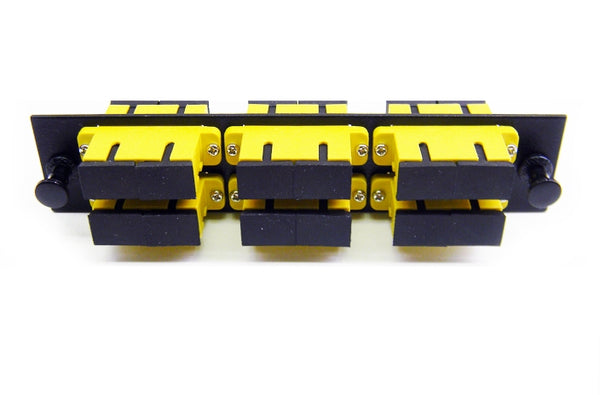 Hubbell FSPSCDS6Y fiber optic SC 12 port adapter panel