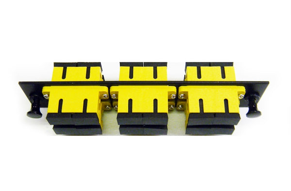 Hubbell FSPSCDS6Y fiber optic SC 12 port adapter panel