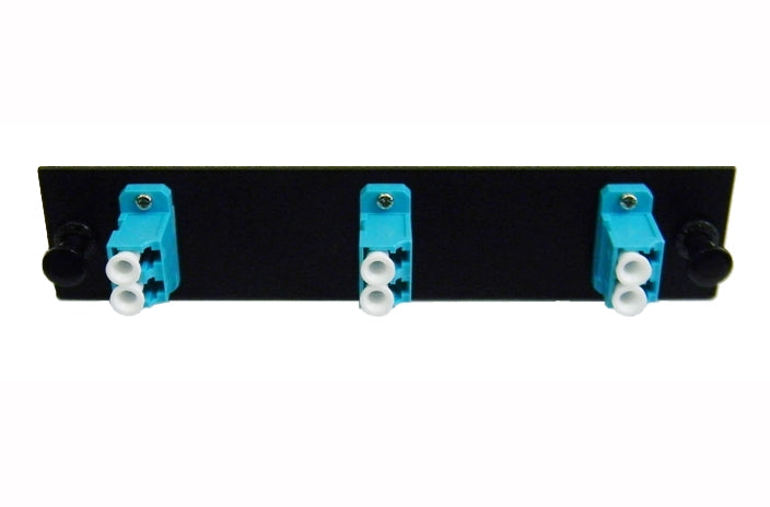 Hubbell FSPLCDS3AQ fiber optic LC 6 port adapter panel