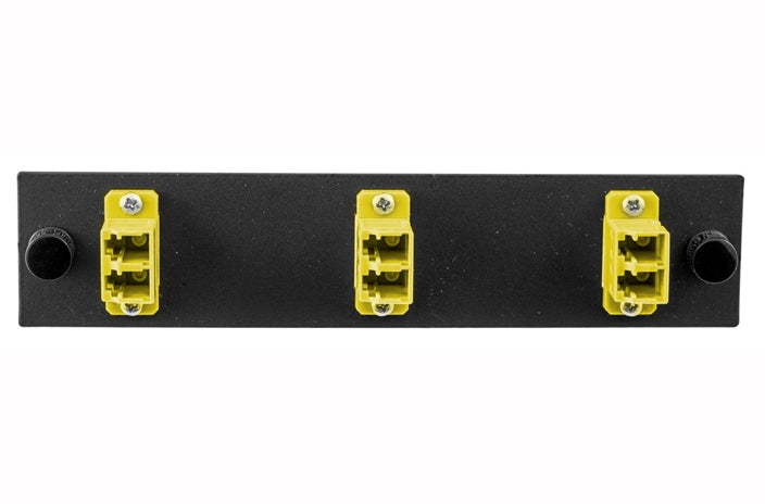 Hubbell FSPLCDS3Y fiber optic LC 6 port adapter panel