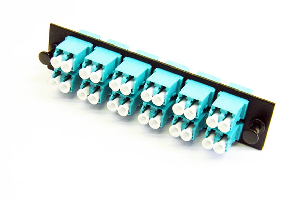 Hubbell FSPLCDS12AQ fiber optic LC 24 port adapter panel