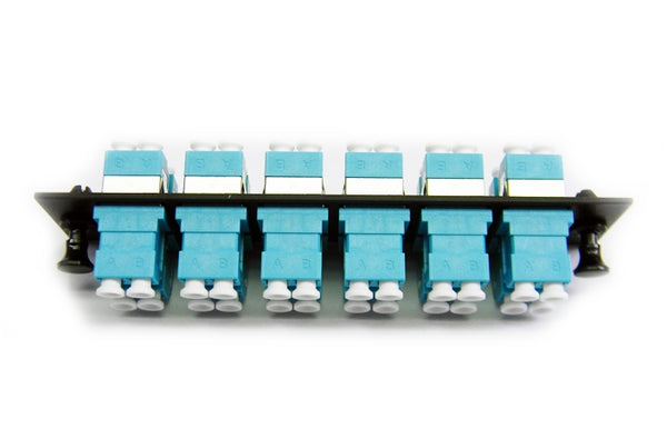 Hubbell FSPLCDS12AQ fiber optic LC 24 port adapter panel