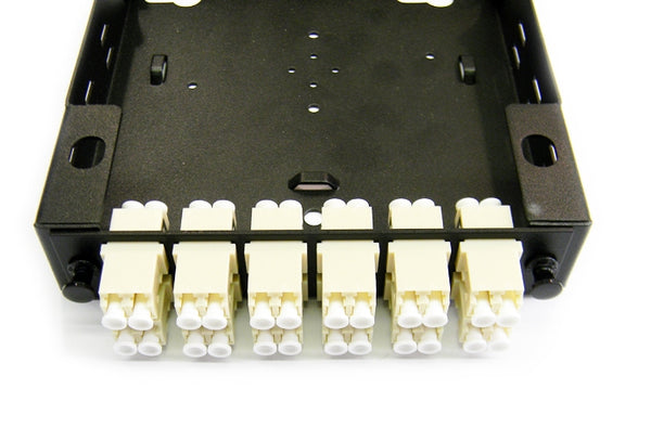 Hubbell FSPLCDM12BE fiber optic LC 24 port adapter panel