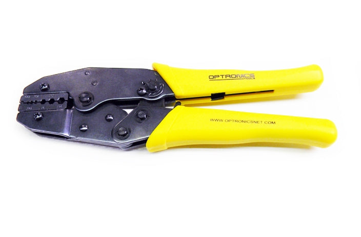 Optronics fiber optic crimp tool for 2mm and 3mm connectors.