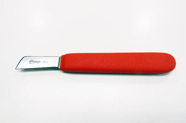 Clauss/Ripley splicers knife with red cushioned handle.