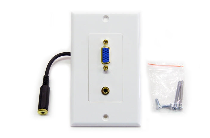 Datcom Realm decora HD15 and 3.5mm white faceplate