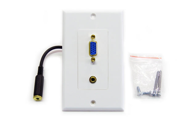 Datcom Realm decora HD15 and 3.5mm white faceplate