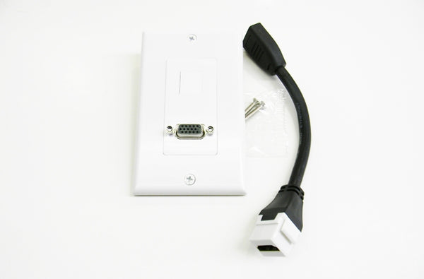 Datcom Realm decora HD15 and HDMI white faceplate