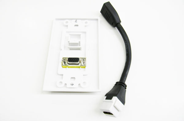 Datcom Realm decora HD15 and HDMI white faceplate