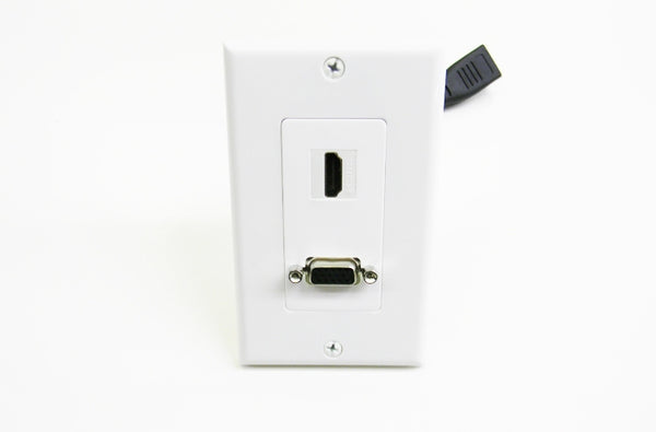 Datcom Realm decora HD15 and HDMI white faceplate