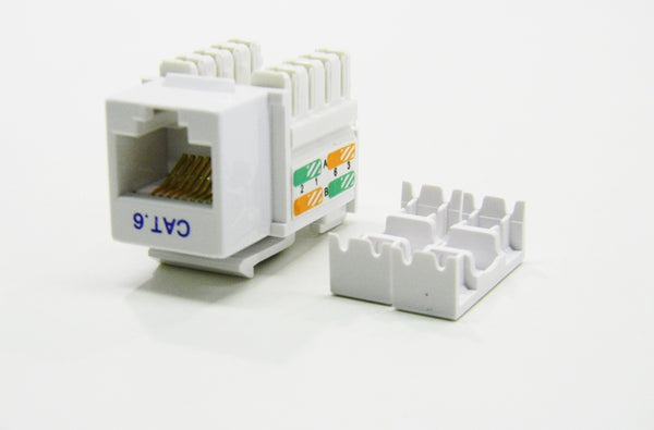 Datcom Realm RJ45 Ethernet Cat6 white keystone jack