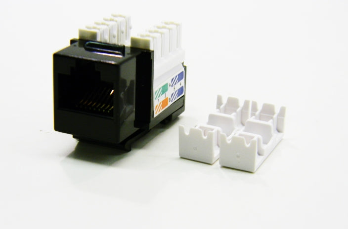 Datcom Realm RJ45 Ethernet Cat5e black keystone jack