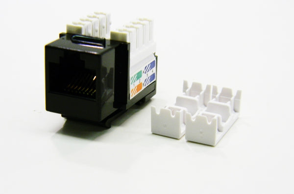 Datcom Realm RJ45 Ethernet Cat5e black keystone jack