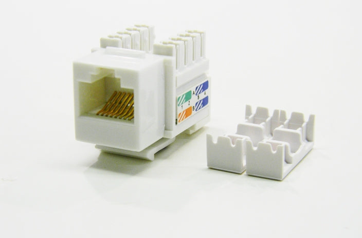 Datcom Realm RJ45 Ethernet Cat5e white keystone jack