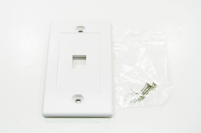 Datcom Realm 1 port keystone wall mount faceplate white