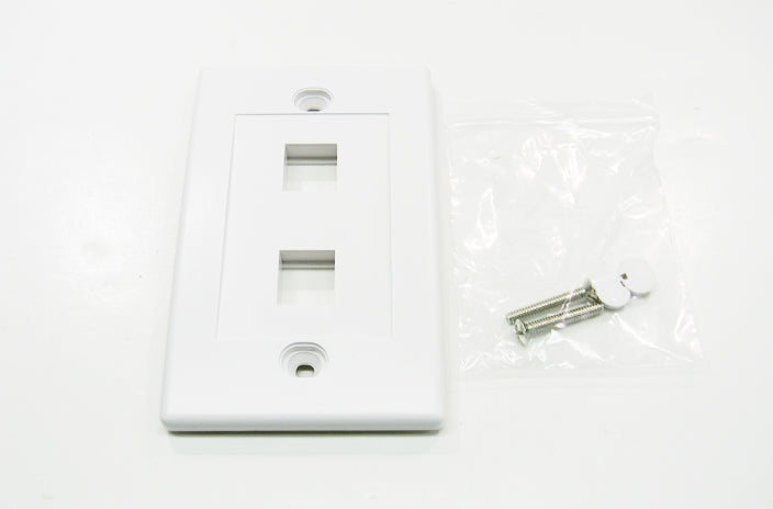 Datcom Realm 2 port keystone wall mount faceplate white