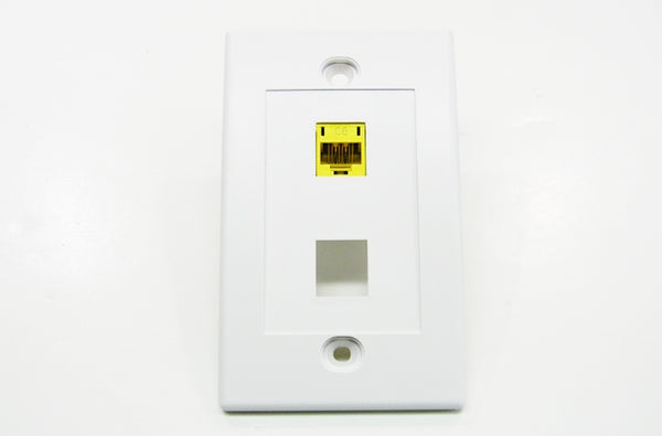 Datcom Realm 2 port keystone wall mount faceplate white