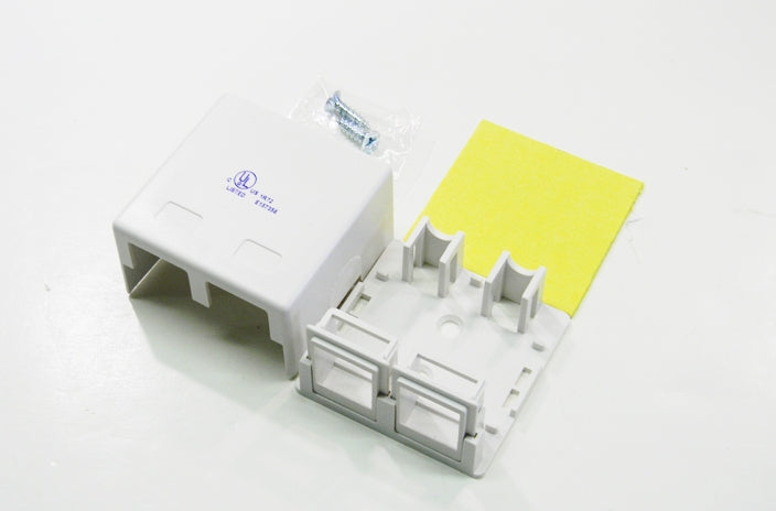 Datcom Realm 2 port keystone surface mount box white