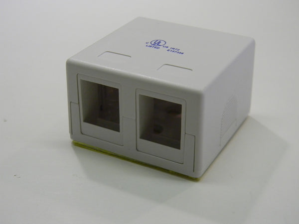 Datcom Realm 2 port keystone surface mount box white