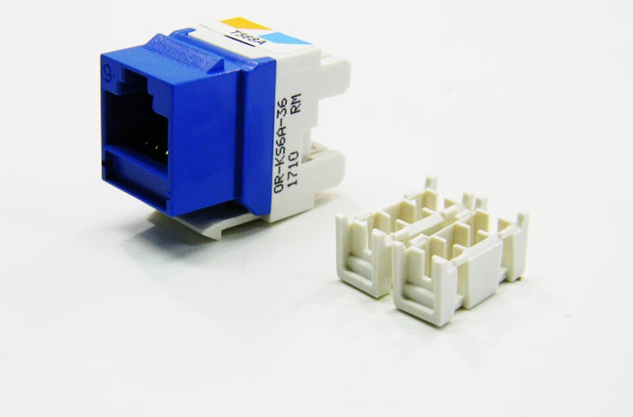 Ortronics OR-KS6A-36 RJ45 Ethernet Cat6 blue keystone jack