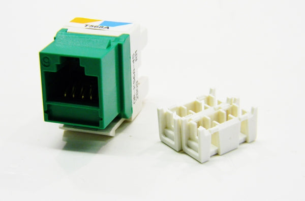 Ortronics OR-KS6A-45 RJ45 Ethernet Cat6 green keystone jack