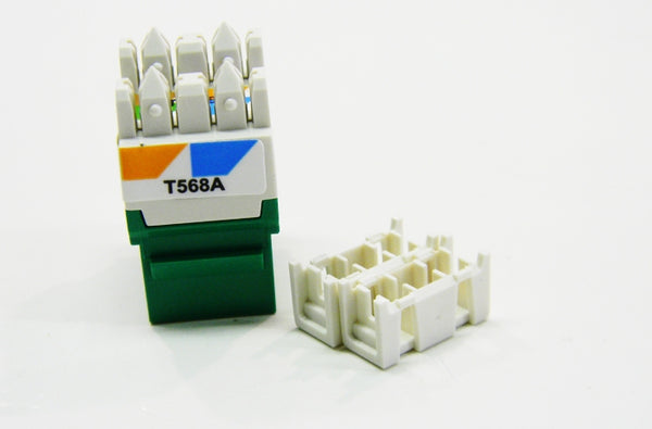 Ortronics OR-KS6A-45 RJ45 Ethernet Cat6 green keystone jack