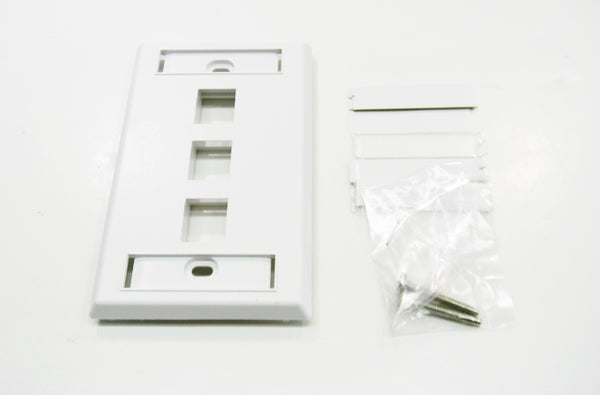 Ortronics OR-KSFP3-88 3 port keystone wall mount faceplate white