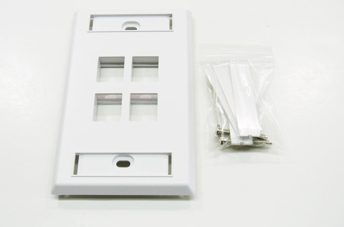 Ortronics OR-KSFP4-88 4 port keystone wall mount faceplate white