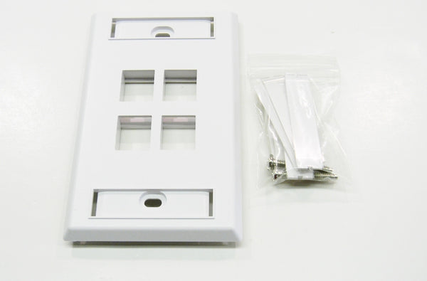Ortronics OR-KSFP4-88 4 port keystone wall mount faceplate white