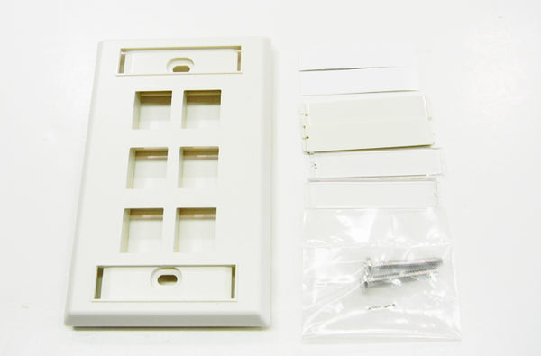 Ortronics OR-KSFP6 6 port keystone wall mount faceplate fog white