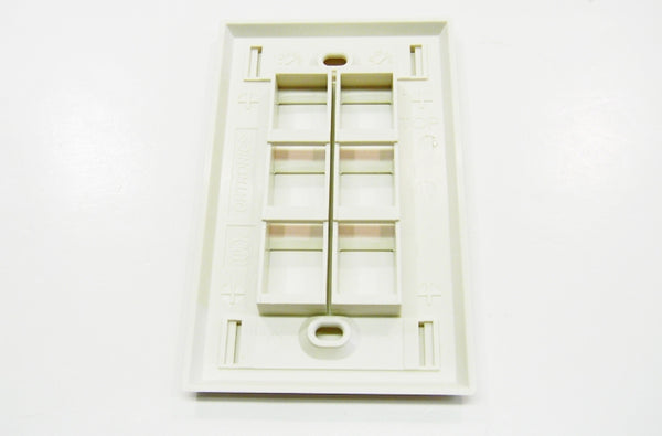 Ortronics OR-KSFP6 6 port keystone wall mount faceplate fog white