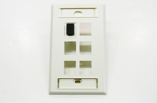 Ortronics OR-KSFP6 6 port keystone wall mount faceplate fog white