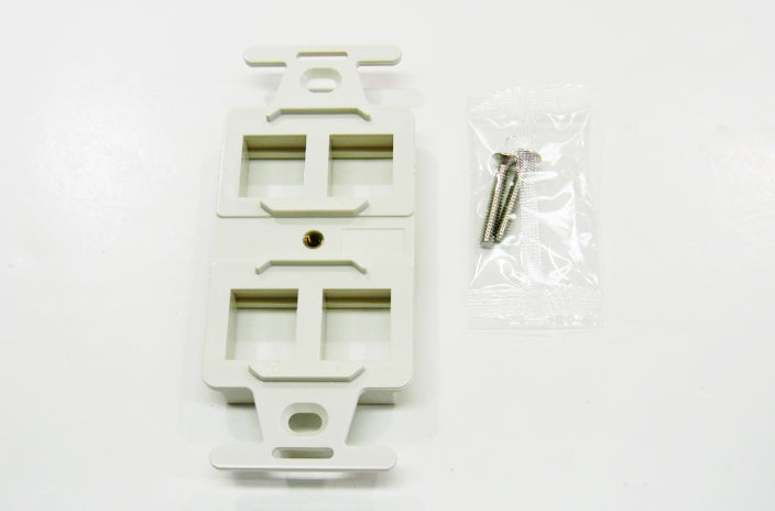 Ortronics OR-KS106S4 4 port keystone 106 faceplate fog white