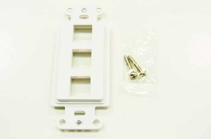 Ortronics WP3413-WH On-Q 3 port keystone decorator faceplate white