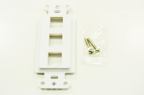Ortronics WP3413-WH On-Q 3 port keystone decorator faceplate white