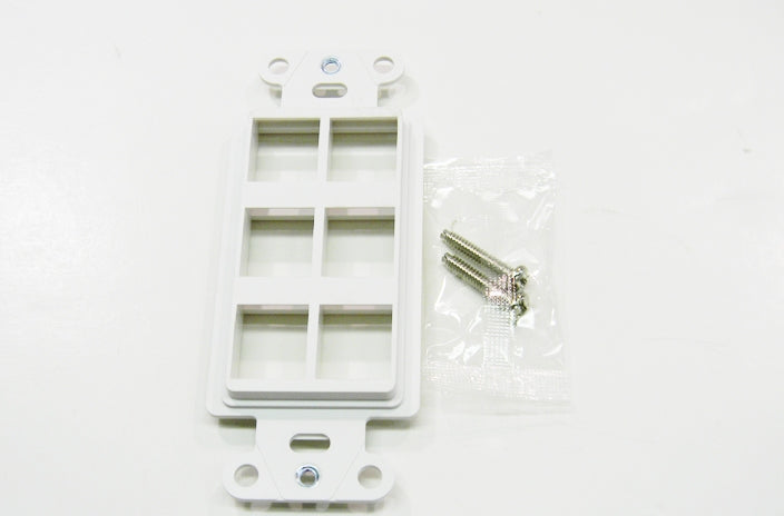 Ortronics WP3416-WH On-Q 6 port keystone decorator faceplate white