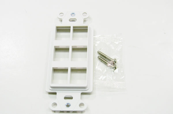 Ortronics WP3416-WH On-Q 6 port keystone decorator faceplate white